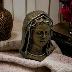 busto cabeza virgen dorado hogar
