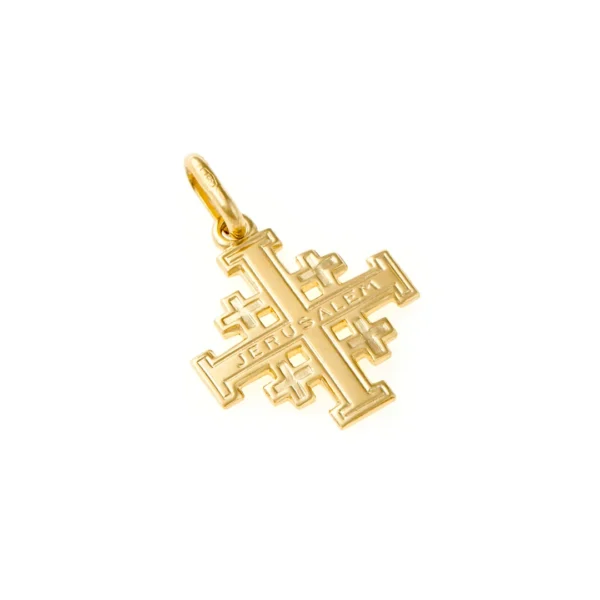 colgante cruz jerusalen oro 18k