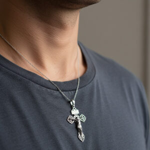 colgante cruz perdon plata modelo hombre