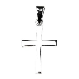 colgante cruz plata gruesa frontal