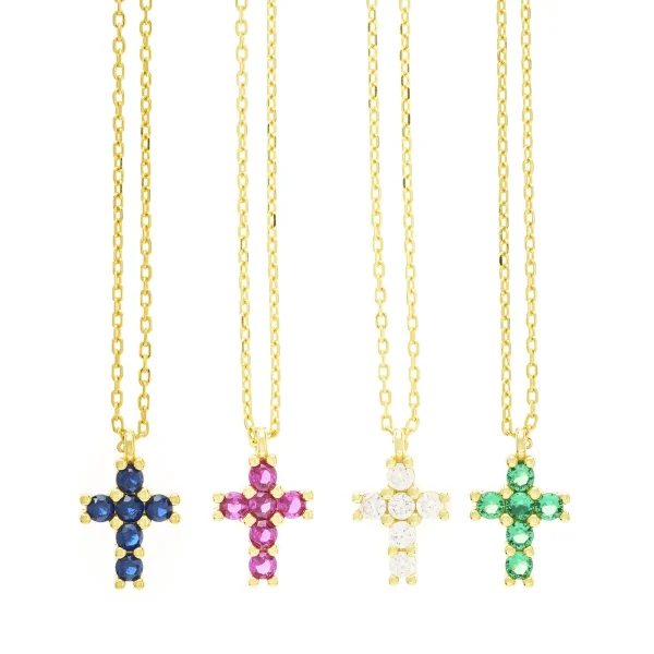 collar cruz circonitas colores catalogo
