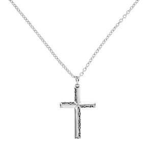 collar cruz diseño plata primera ley