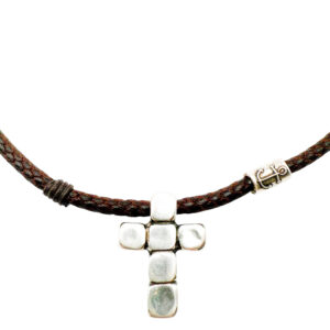 collar cruz piedras pasador anlca