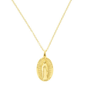 collar guadalupe acero inoxidable dorado