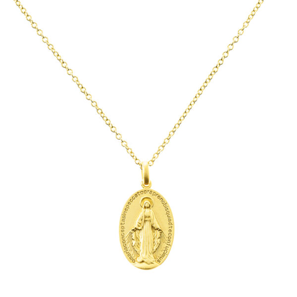 collar milagrosa acero dorado