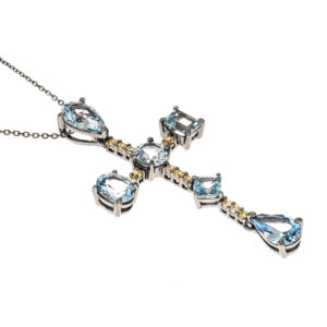 collar piedras azules detalle