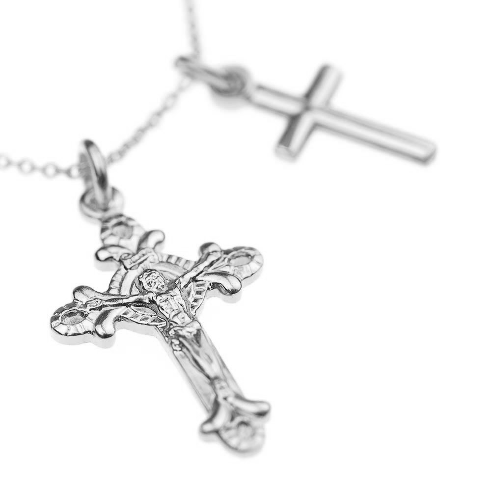 collar tres cruces plata detalle cruces