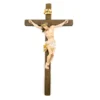 crucifijo madera de arce cruz madera oscura y pano color blanco