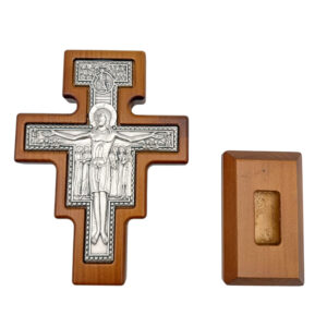 crucifijo san damian madera con base extraible