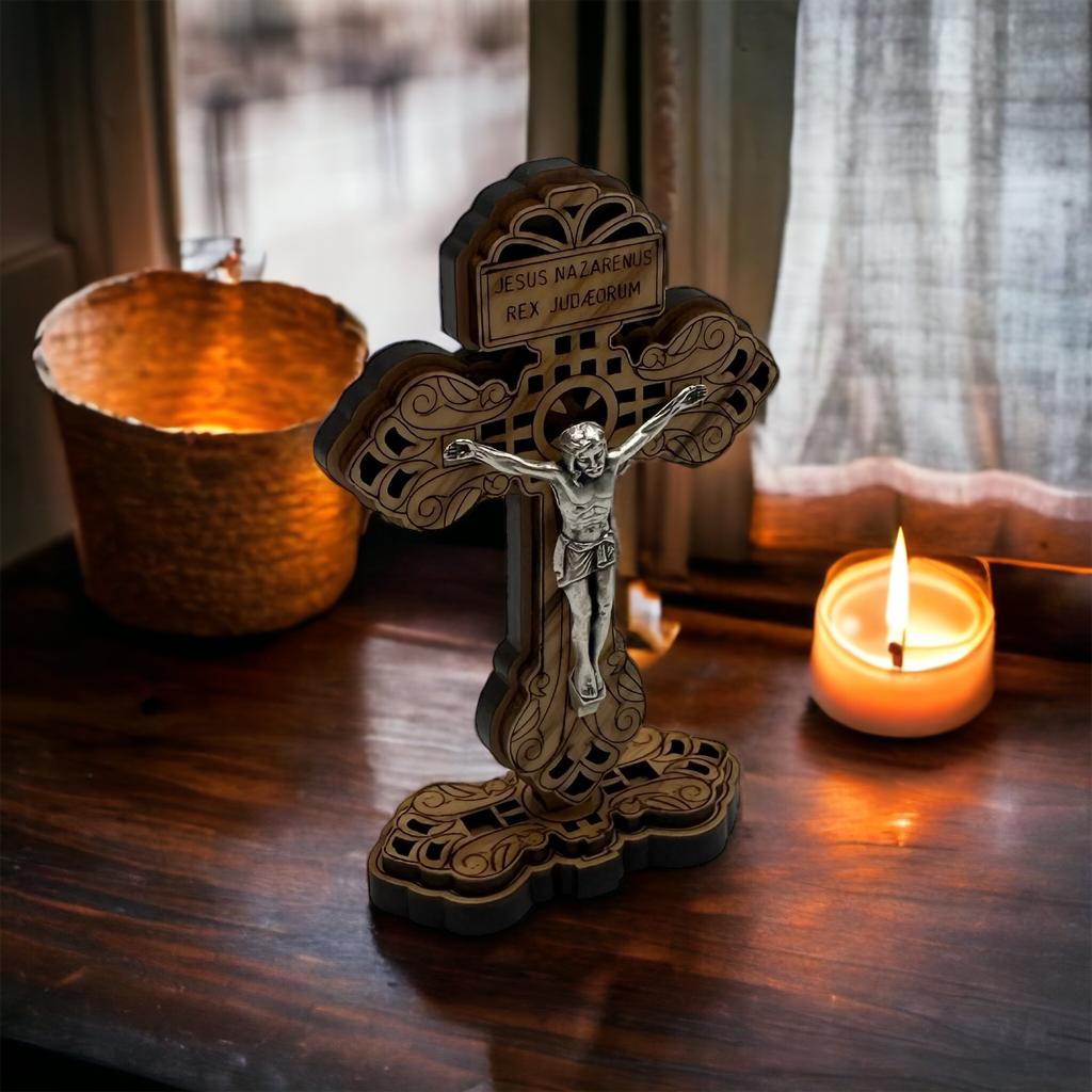 Colgante cruz, madera de olivo con cordón, 3 cm x 2,2 cm - Botiga de la  Catedral de Barcelona