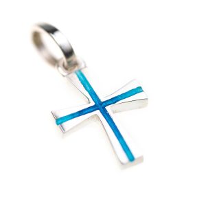 cruz esmalatada azulada 2