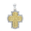 cruz varias devociones plata oro