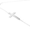 detalle pulsera cruz clasica plata