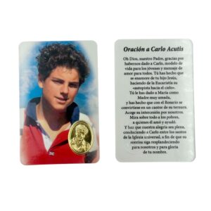 estampa carlo acutis medalla dorada