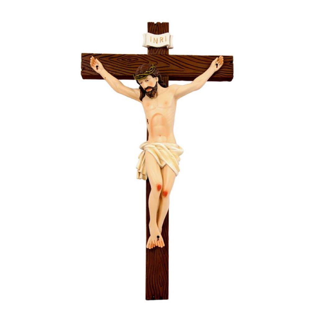 Crucifijos de pared  Cruz madera con Cristo de metal