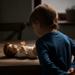 figura jesus con niña