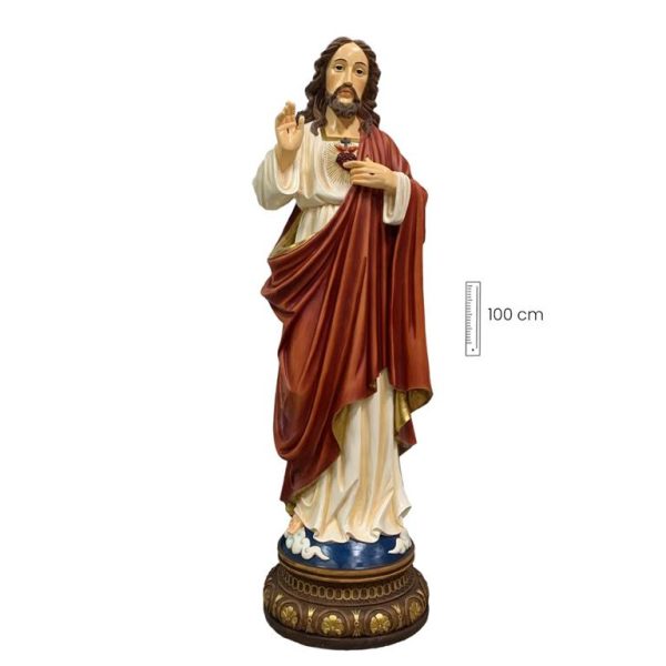 figura sagrado corazon jesus 100cm
