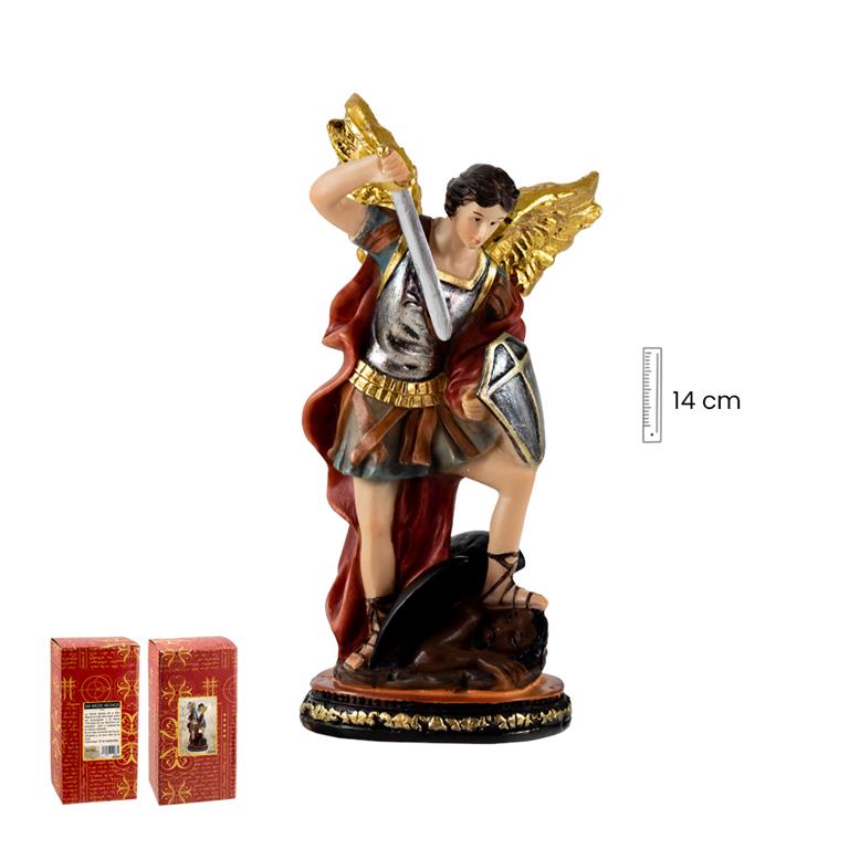 figura san miguel arcangel con armadura y espada 14 cm