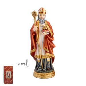 figura san nicolas de obispo resina y pintado a mano de 21cm