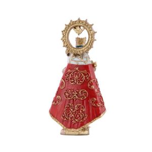 figura virgen de covadonga con manto en tonos rojos 9 cm 2