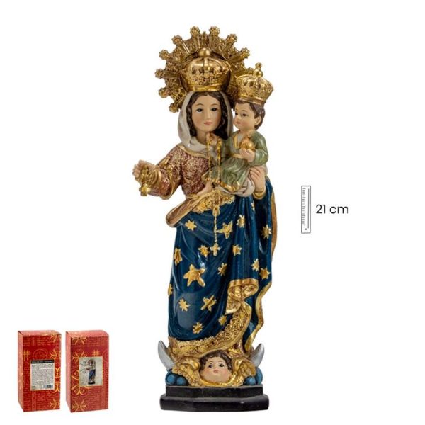 figura virgen del rosario 20 cm
