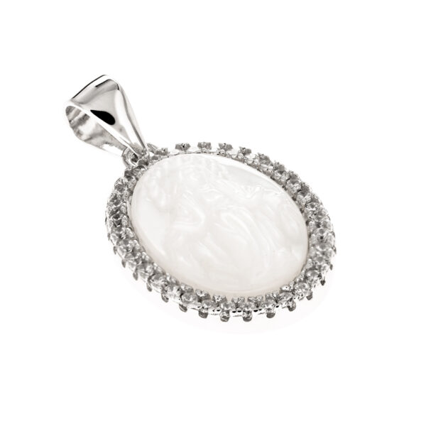medalla milagrosa plata nacar detalle