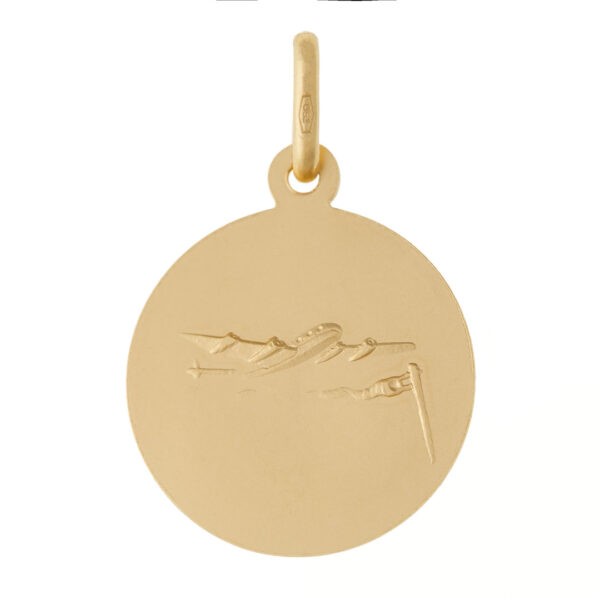 medalla oro 18k virgen loreto avion