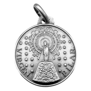 medalla pilar plata relieve marcado