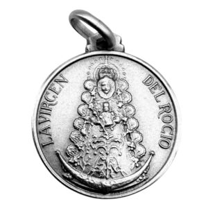 medalla rocio plata relieve marcado