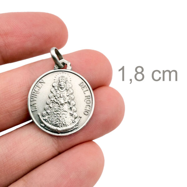 medalla rocio plata relieve marcado medida