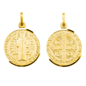 medalla-san-benito-plata-bano-oro-contorno-liso