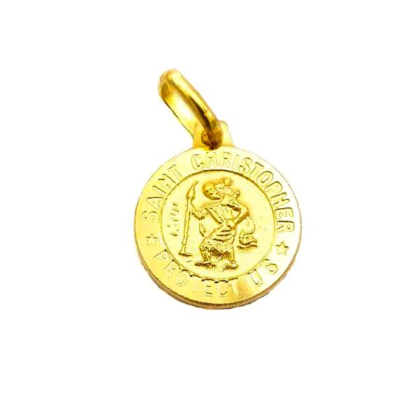medalla san cristobal con baño de oro