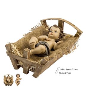 niño jesus con cuna 25cm