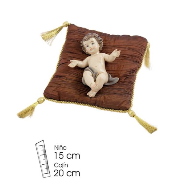 figura niño jesus en un cojin 15cm