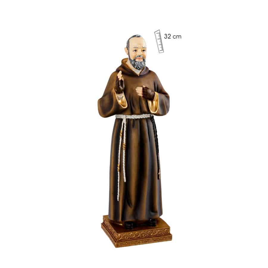 Statue De Saint Padre Pio En PVC - 20 Cm, Colorée à La Main, Fabriquée En Italie