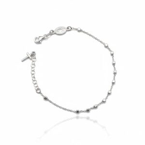 pulsera cuentas cuadradas plata milagrosa