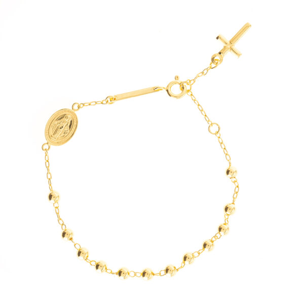 pulsera denario baño oro milagrosa