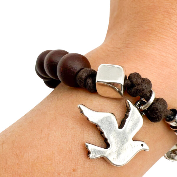 pulsera denario madera espiritu santo