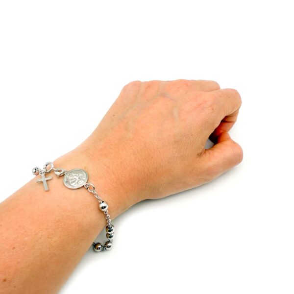 pulsera escapulario cuentas grandes