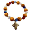 Pulsera madera cristal colores cruz devociones