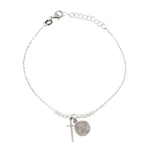 pulsera miguel arcangel plata circonitas