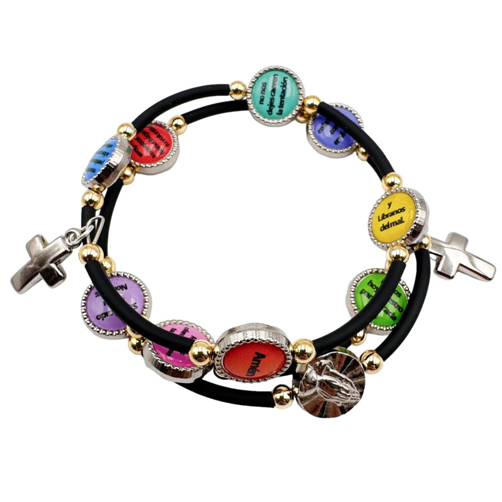 Pulsera De Oración Con Cruz - Color Rojo, Para Uso Diario O Colgar En El Coche