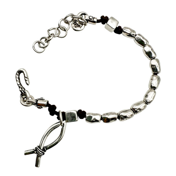 pulsera pez baño plata