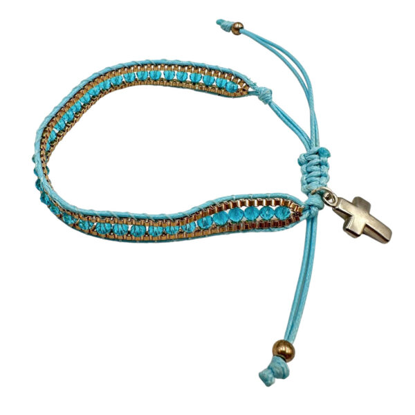 pulsera tela azul