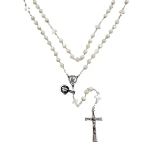 rosario cuentas madreperla cruz