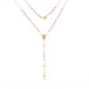 rosario fino oro 18k cristal rosa