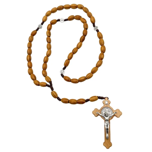 rosario largo san benito madera cuentas alargadas
