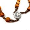 rosario madera san benito crucifijo natural medalla