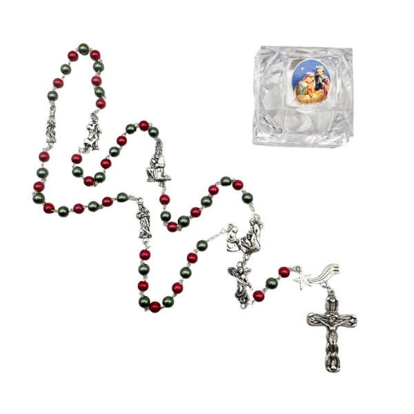 rosario navidad con caja
