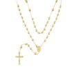 rosario oro 18k varias medidas cruz trilobulada y medalla milagrosa
